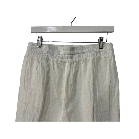 ELAN INTERNATIONAL WOMENS XLARGE DRAWSTRING COTTON GAUZE RAW HEM SHORT WHITE NEW - Picture 8 of 12